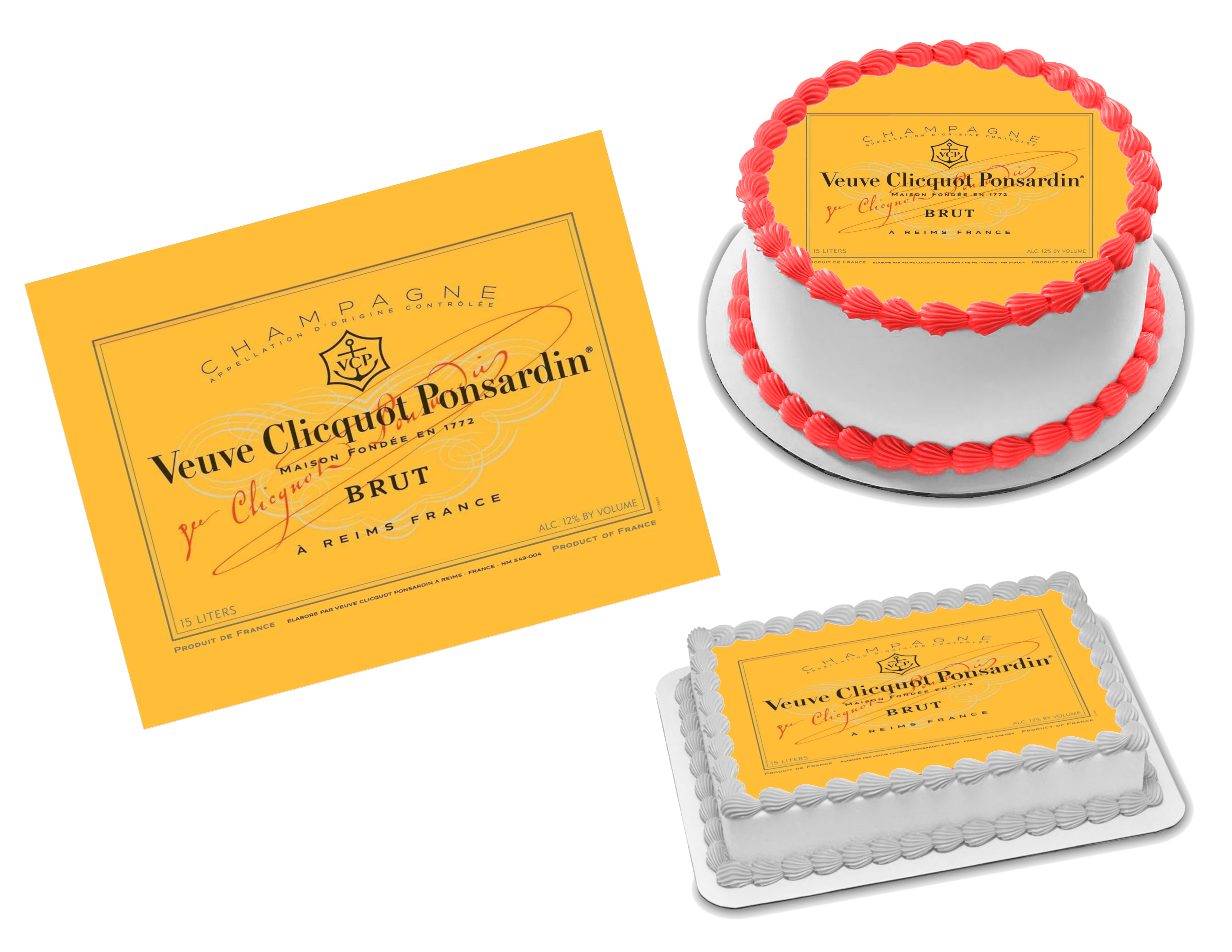 Send Veuve Clicquot Yellow Label Champagne with Custom Label