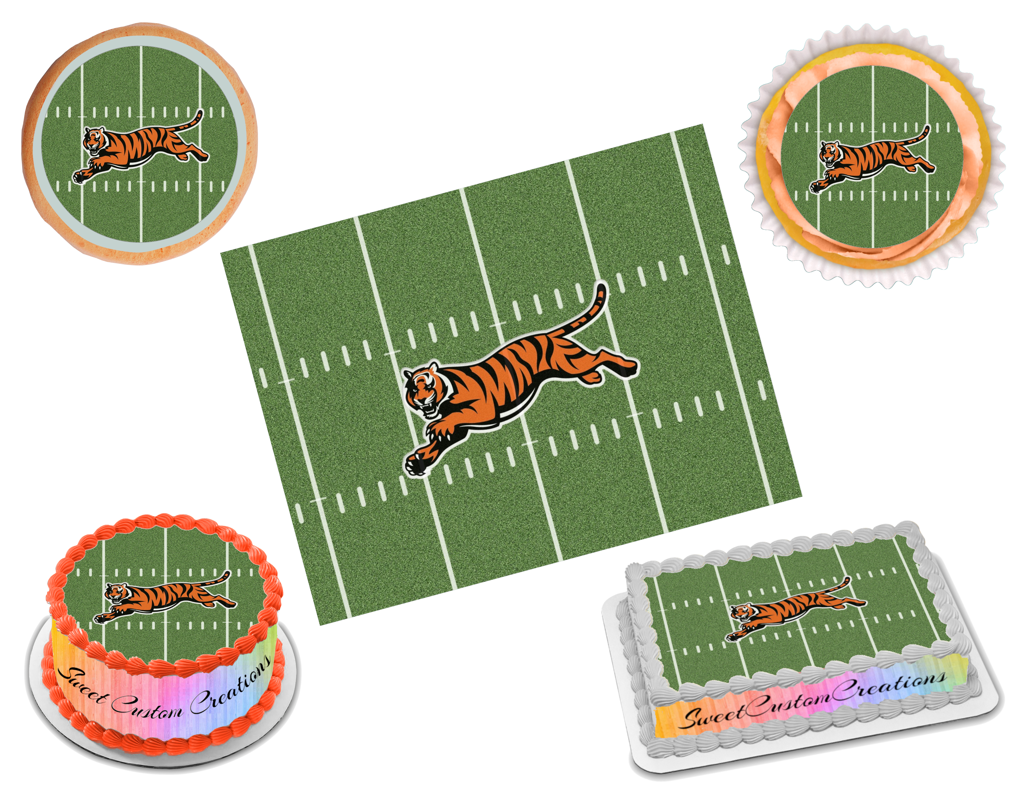 Cincinnati Bengals Birthday Cake Topper Sports Party Custom Cake