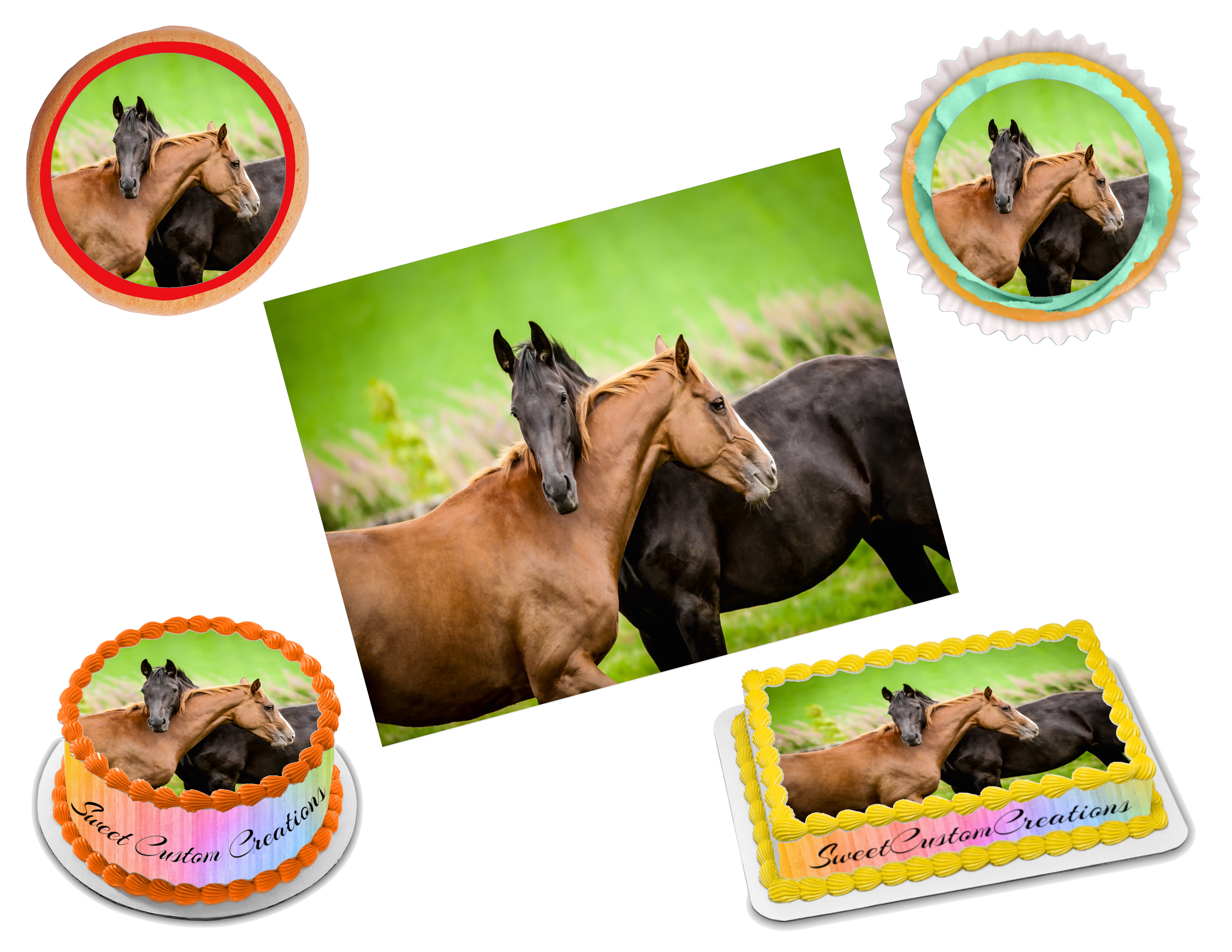 Horse Edible Image Frosting Sheet #35 (70+ sizes) – Sweet Custom