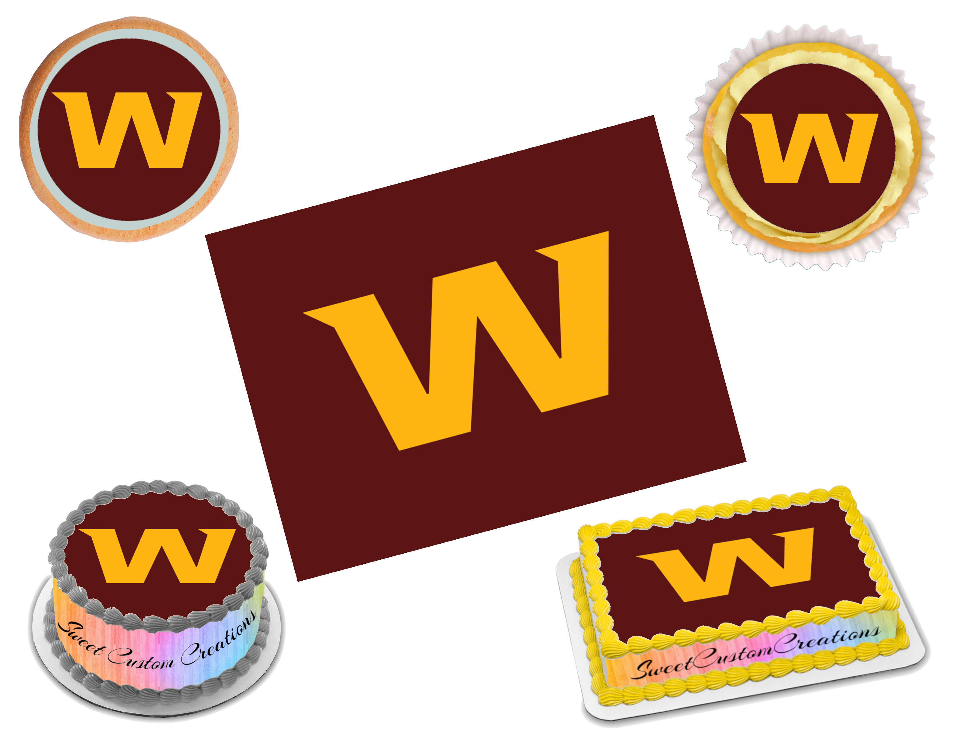 Washington Redskins Edible Cake Toppers Round – Ediblecakeimage