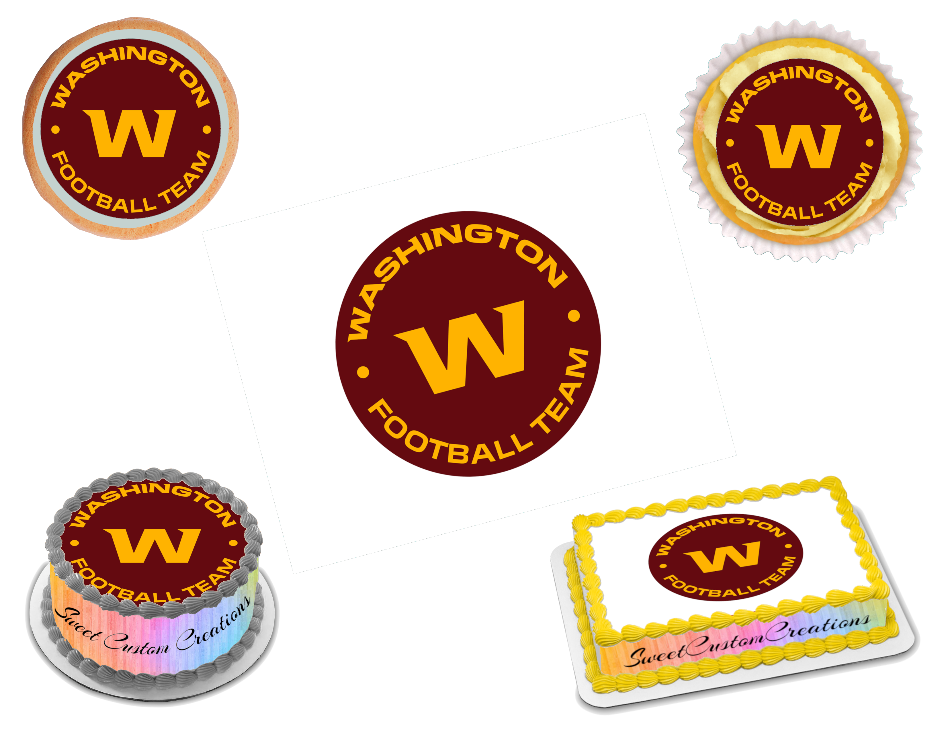 Washington Redskins Edible Cake Toppers Round – Ediblecakeimage