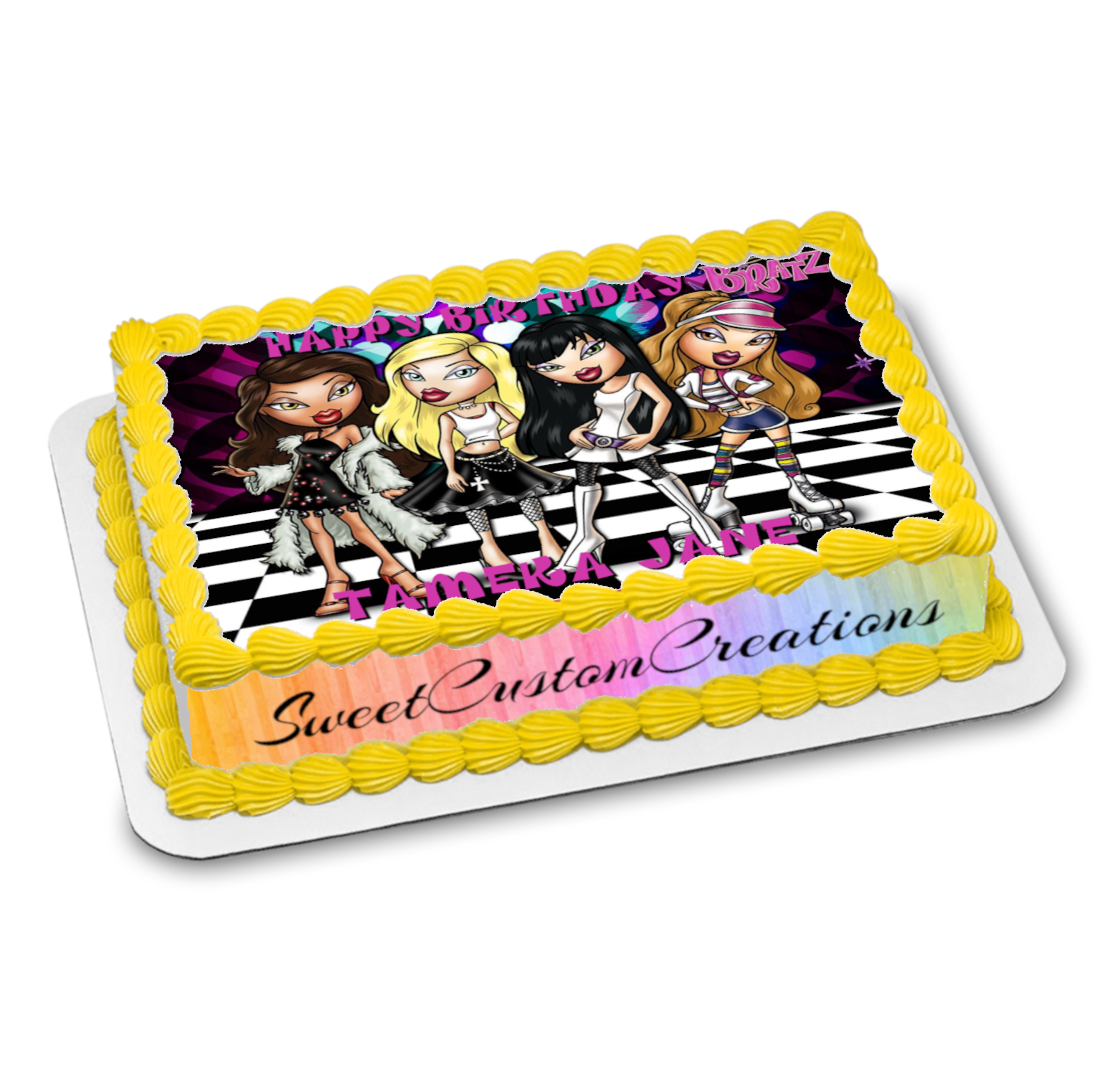 Louis Vuitton Black Yellow Wrap Edible Image Cake Topper Personalized  Birthday Sheet Decoration Custom Party Frosting Transfer Fondant