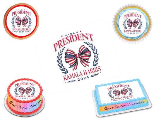 Kamala Harris Edible Image Frosting Sheet #10 (80+ sizes)