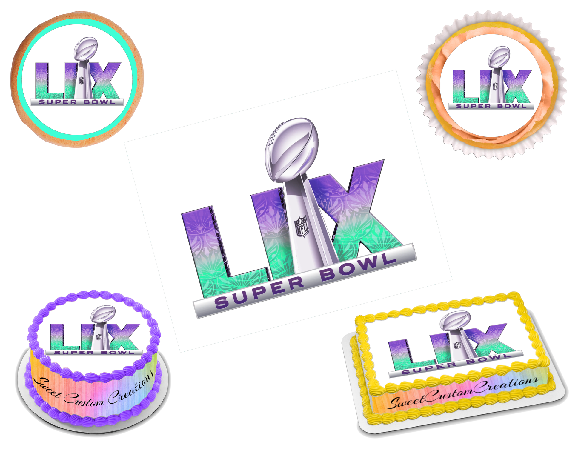 Super Bowl 59 LIX 2025 Edible Image Frosting Sheet #10 (80+ sizes)