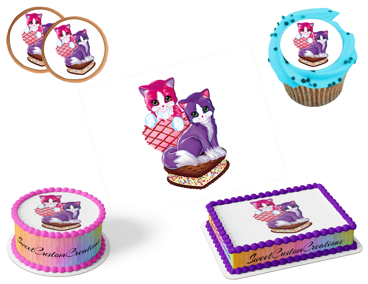 Cat Edible Image Frosting Sheet #10 (80+ sizes)