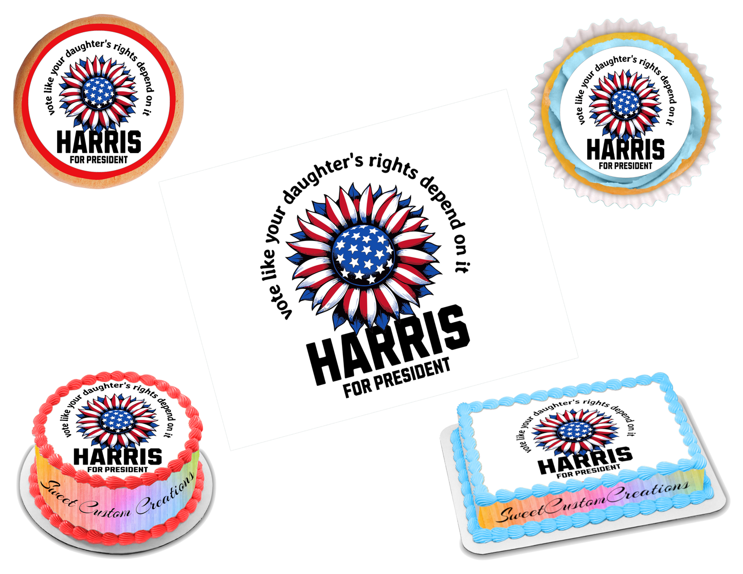 Kamala Harris Edible Image Frosting Sheet #12 (80+ sizes)