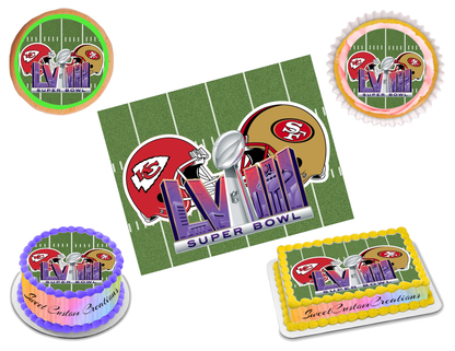 Super Bowl LVIII 2024 Edible Image Frosting Sheet #12 (70+ sizes)