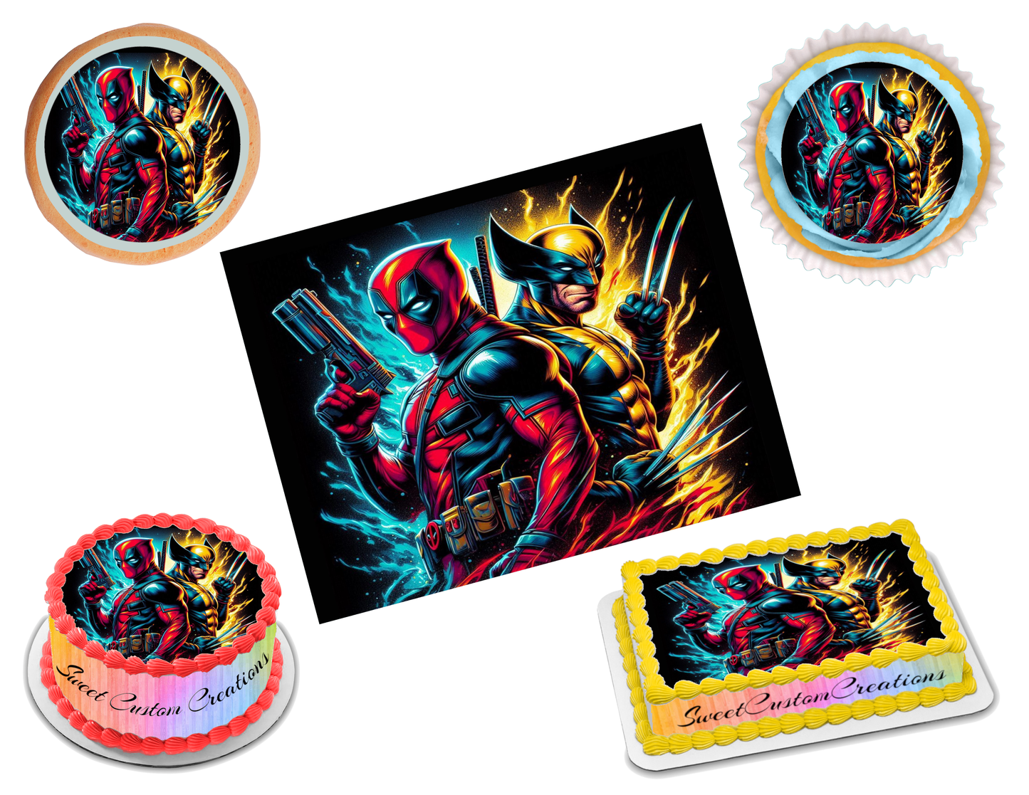 Deadpool and Wolverine Edible Image Frosting Sheet #12 (80+ sizes)