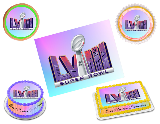 Super Bowl LVIII 2024 Edible Image Frosting Sheet #13 (70+ sizes)