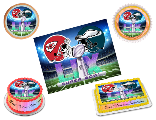 Super Bowl 59 LIX 2025 Edible Image Frosting Sheet #14 (80+ sizes)