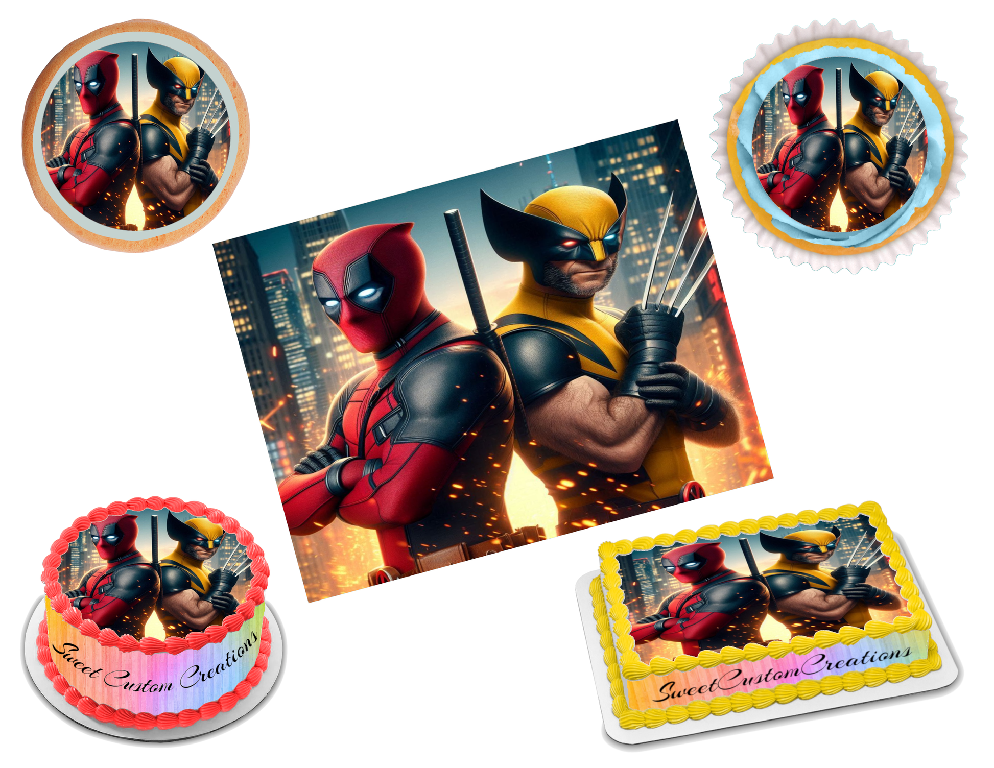 Deadpool and Wolverine Edible Image Frosting Sheet #14 (80+ sizes)