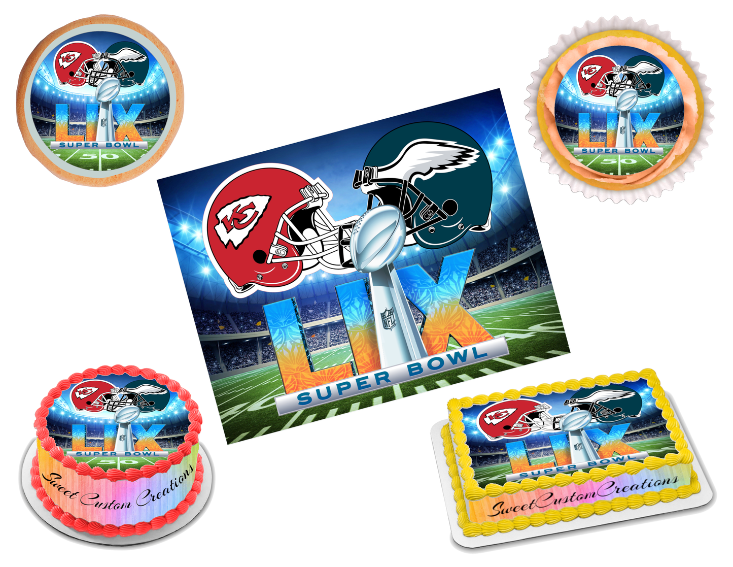 Super Bowl 59 LIX 2025 Edible Image Frosting Sheet #15 (80+ sizes)