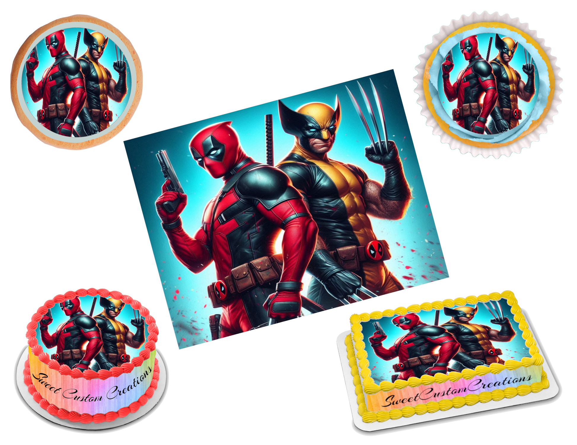 Deadpool and Wolverine Edible Image Frosting Sheet #16 (80+ sizes)