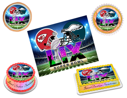 Super Bowl 59 LIX 2025 Edible Image Frosting Sheet #16 (80+ sizes)