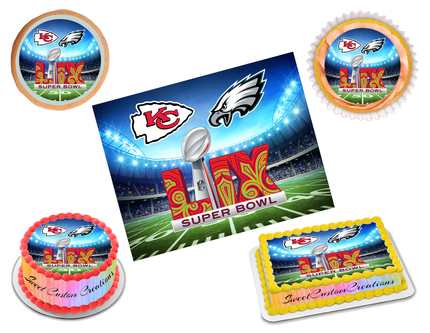 Super Bowl 59 LIX 2025 Edible Image Frosting Sheet #17 (80+ sizes)