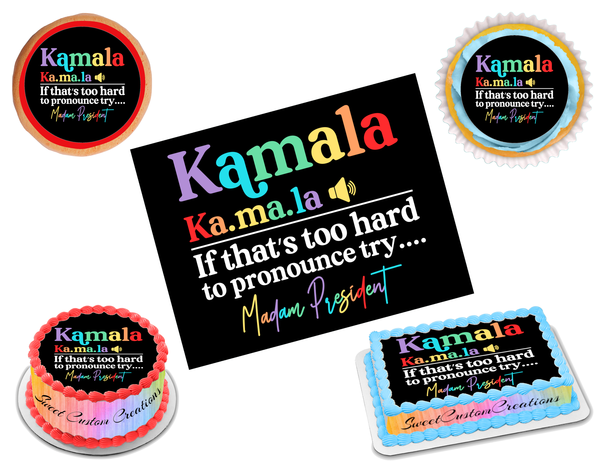 Kamala Harris Edible Image Frosting Sheet #18 (80+ sizes)