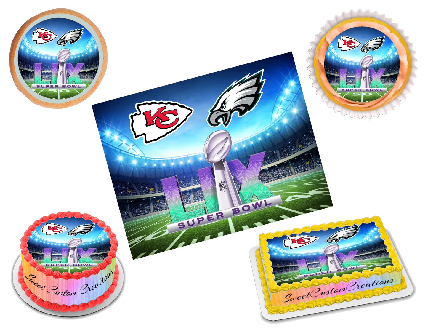 Super Bowl 59 LIX 2025 Edible Image Frosting Sheet #18 (80+ sizes)