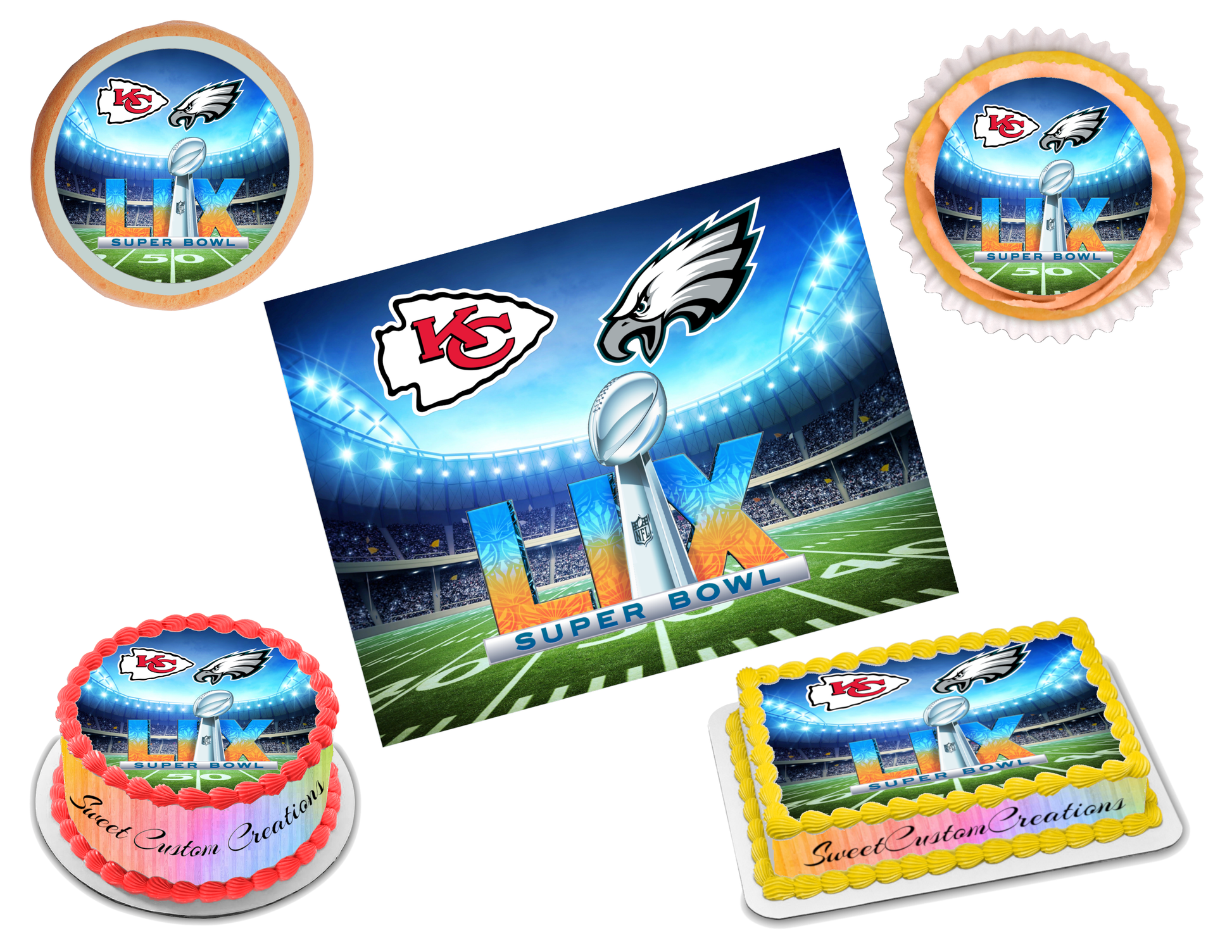 Super Bowl 59 LIX 2025 Edible Image Frosting Sheet #19 (80+ sizes)