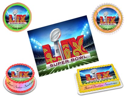 Super Bowl 59 LIX 2025 Edible Image Frosting Sheet #1 (80+ sizes)