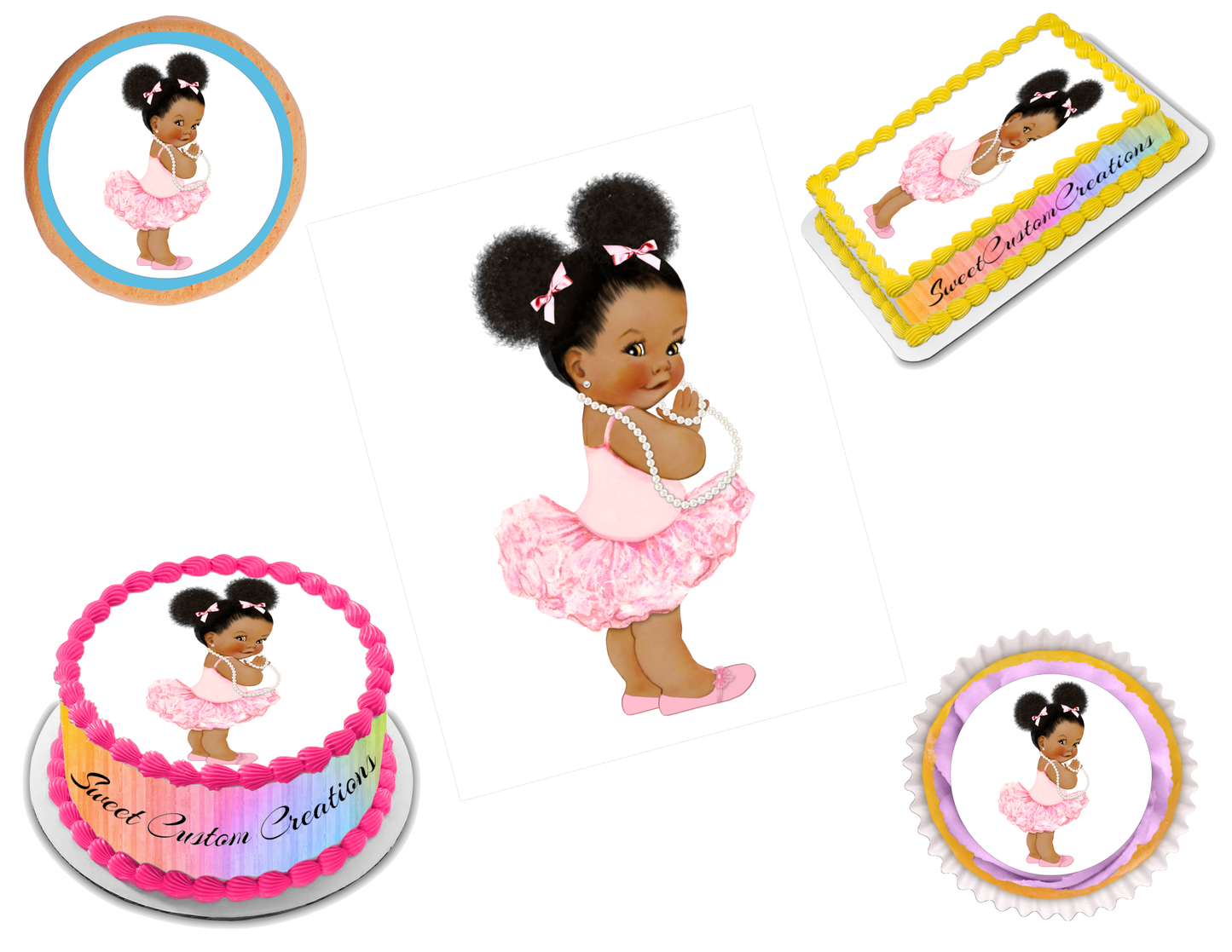 Ballerina Baby Girl Edible Image Frosting Sheet #1 (70+ sizes)