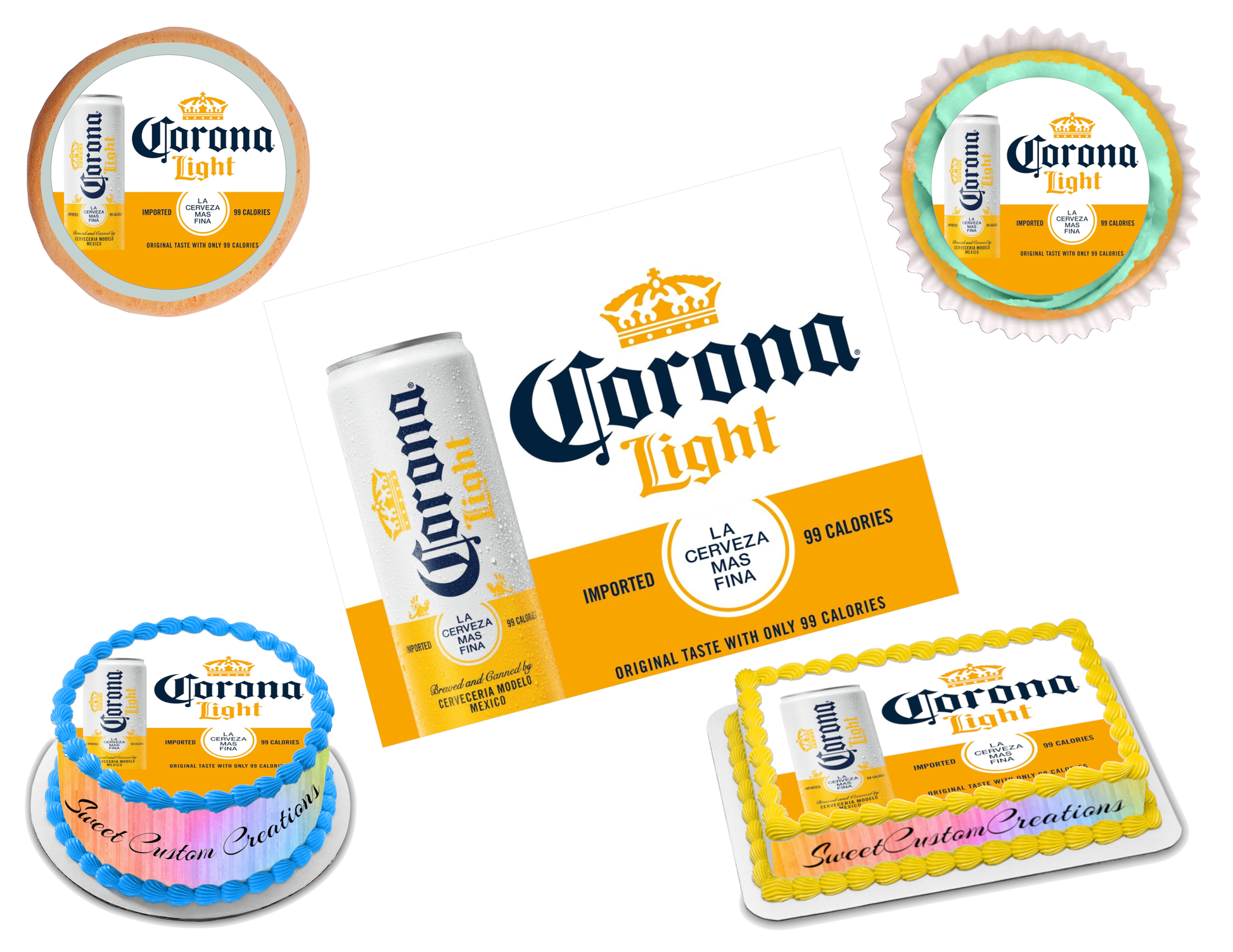 Corona Light Edible Image Frosting Sheet #1 Topper (70+ sizes)