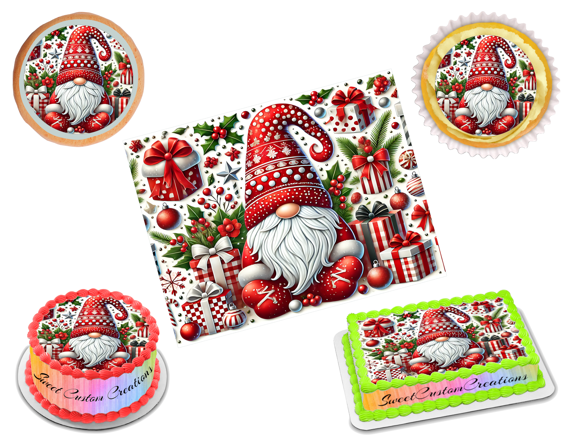 Christmas Edible Image Frosting Sheet #202 Topper (80+ sizes)