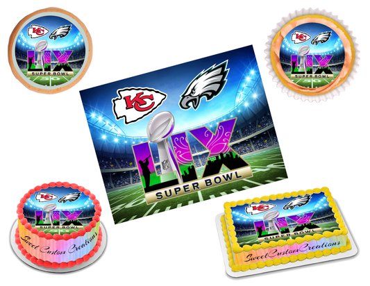 Super Bowl 59 LIX 2025 Edible Image Frosting Sheet #20 (80+ sizes)