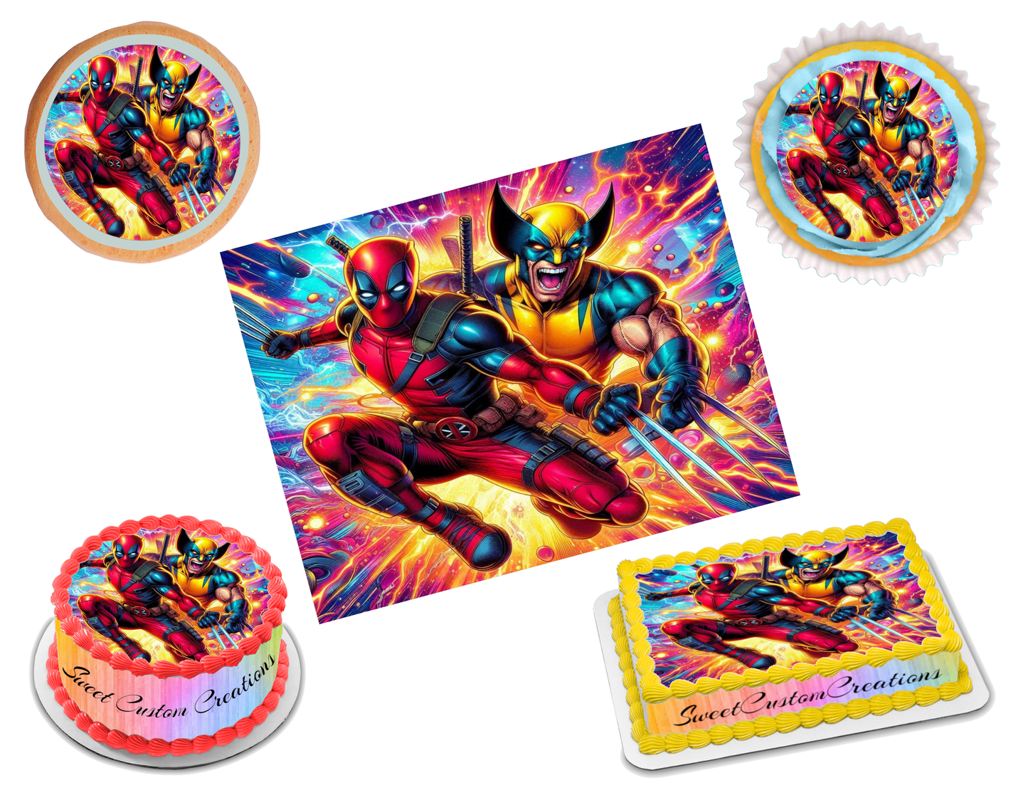 Deadpool and Wolverine Edible Image Frosting Sheet #20 (80+ sizes)