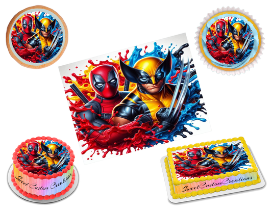 Deadpool and Wolverine Edible Image Frosting Sheet #23 (80+ sizes)