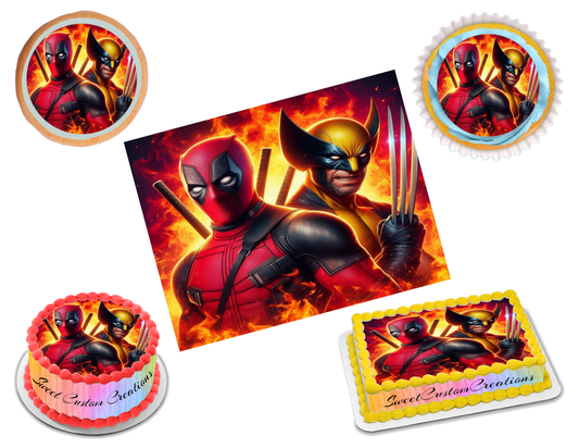 Deadpool and Wolverine Edible Image Frosting Sheet #27 (80+ sizes)