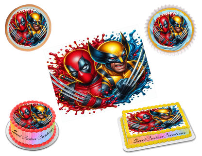 Deadpool and Wolverine Edible Image Frosting Sheet #28 (80+ sizes)