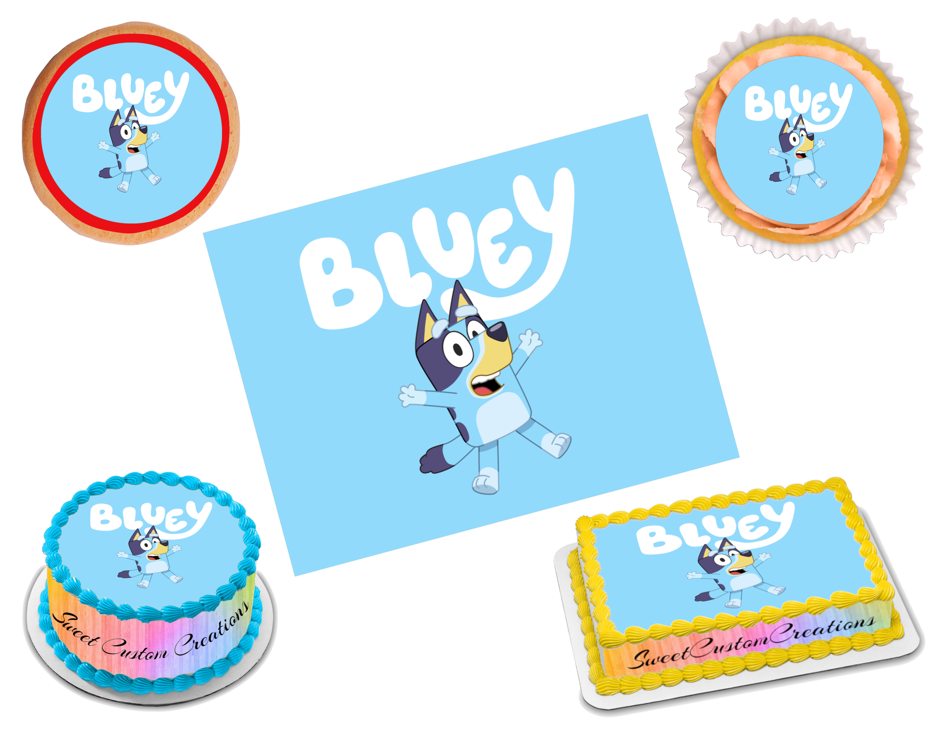 Bluey Edible Image Frosting Sheet #2 Topper (70+ sizes) – Sweet Custom ...