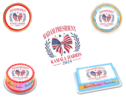 Kamala Harris Edible Image Frosting Sheet #2 (80+ sizes)