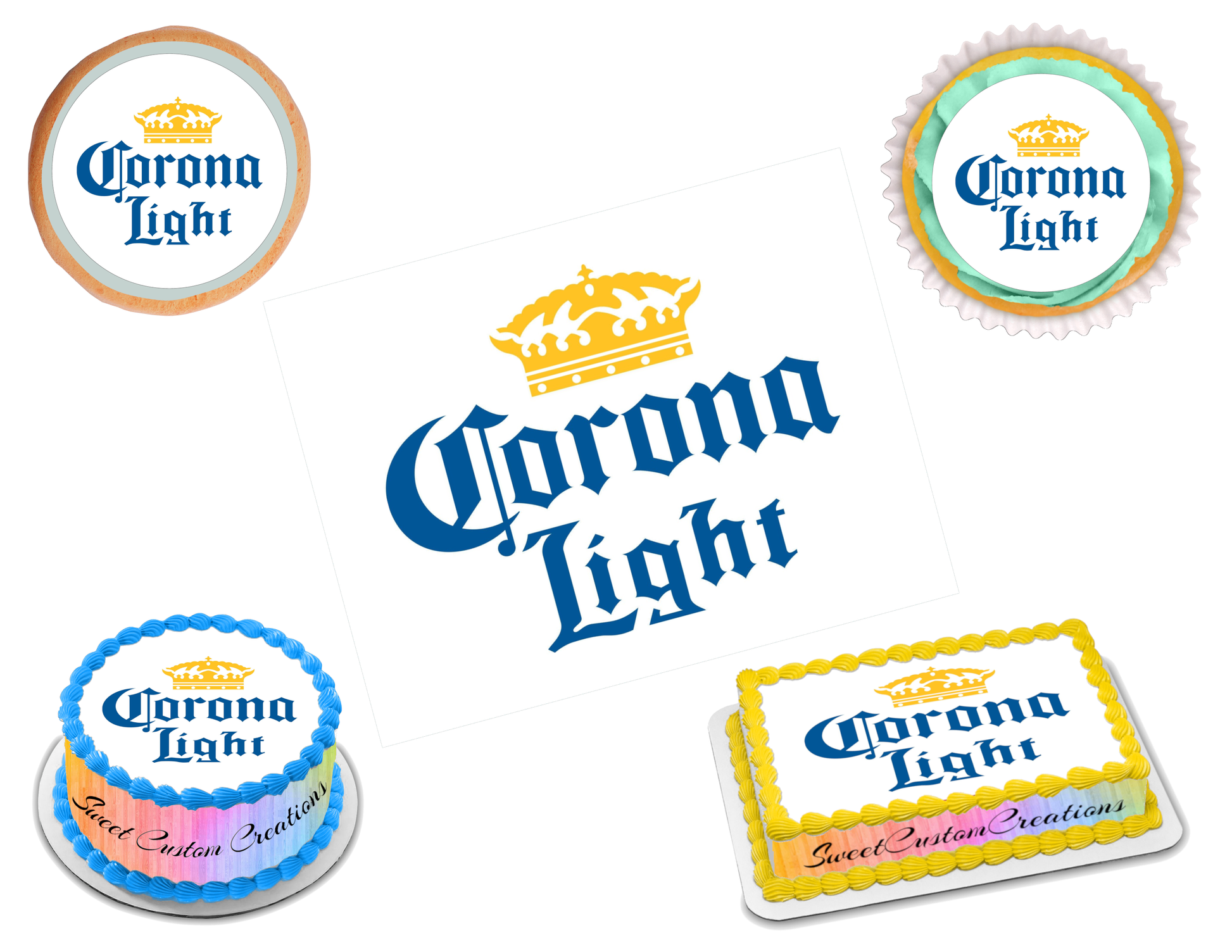 Corona Light Edible Image Frosting Sheet #2 Topper (70+ sizes)