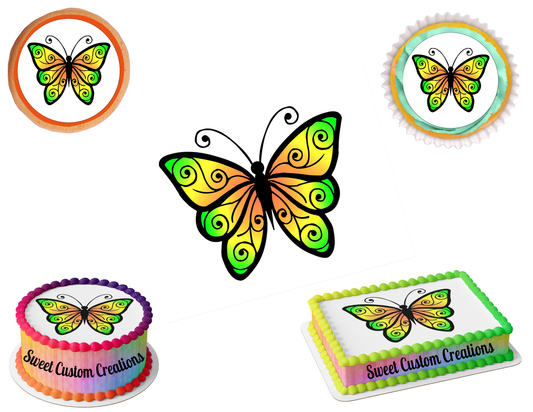 Butterfly Edible Image Frosting Sheet #2 (70+ sizes)