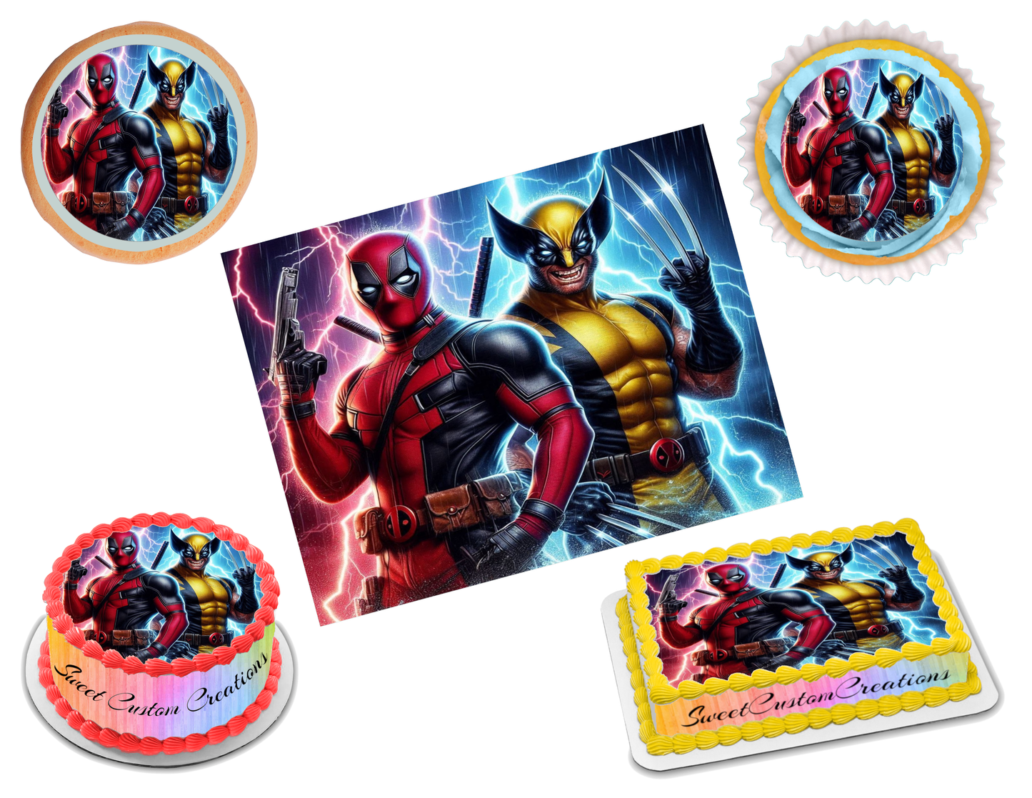 Deadpool and Wolverine Edible Image Frosting Sheet #30 (80+ sizes)