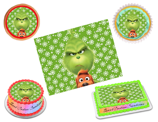 The Grinch Edible Image Frosting Sheet #30 (80+ sizes)