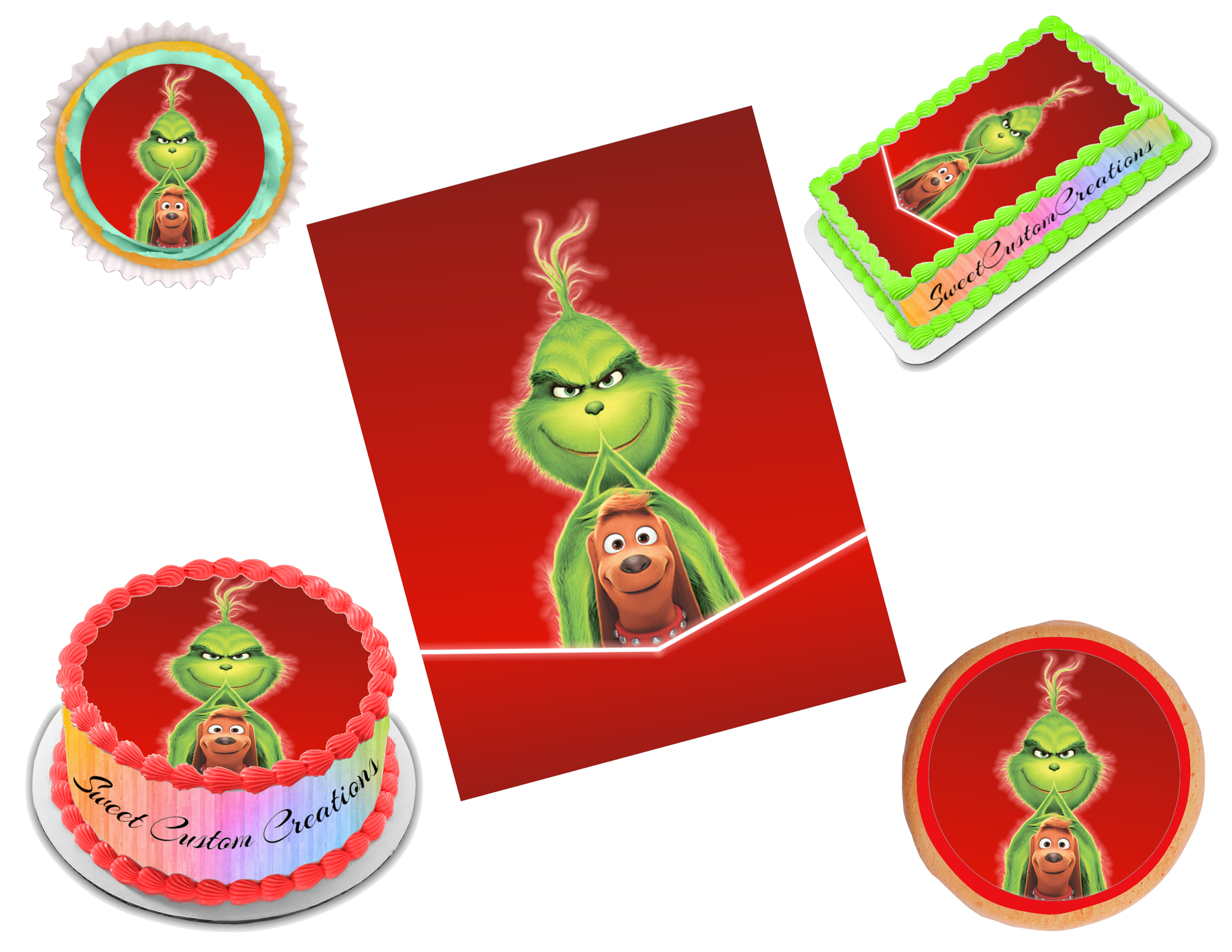 The Grinch Edible Image Frosting Sheet #31 (80+ sizes)