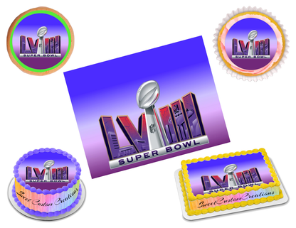 Super Bowl LVIII 2024 Edible Image Frosting Sheet #3 (70+ sizes)