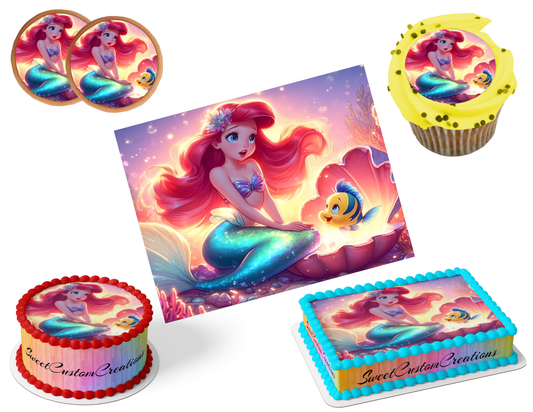 Little Mermaid Edible Image Frosting Sheet #3 (80+ sizes)