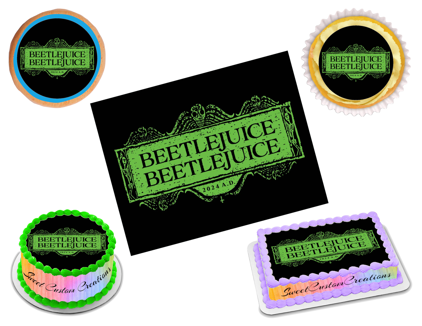 Beetlejuice Edible Image Frosting Sheet #3 (80+ sizes)