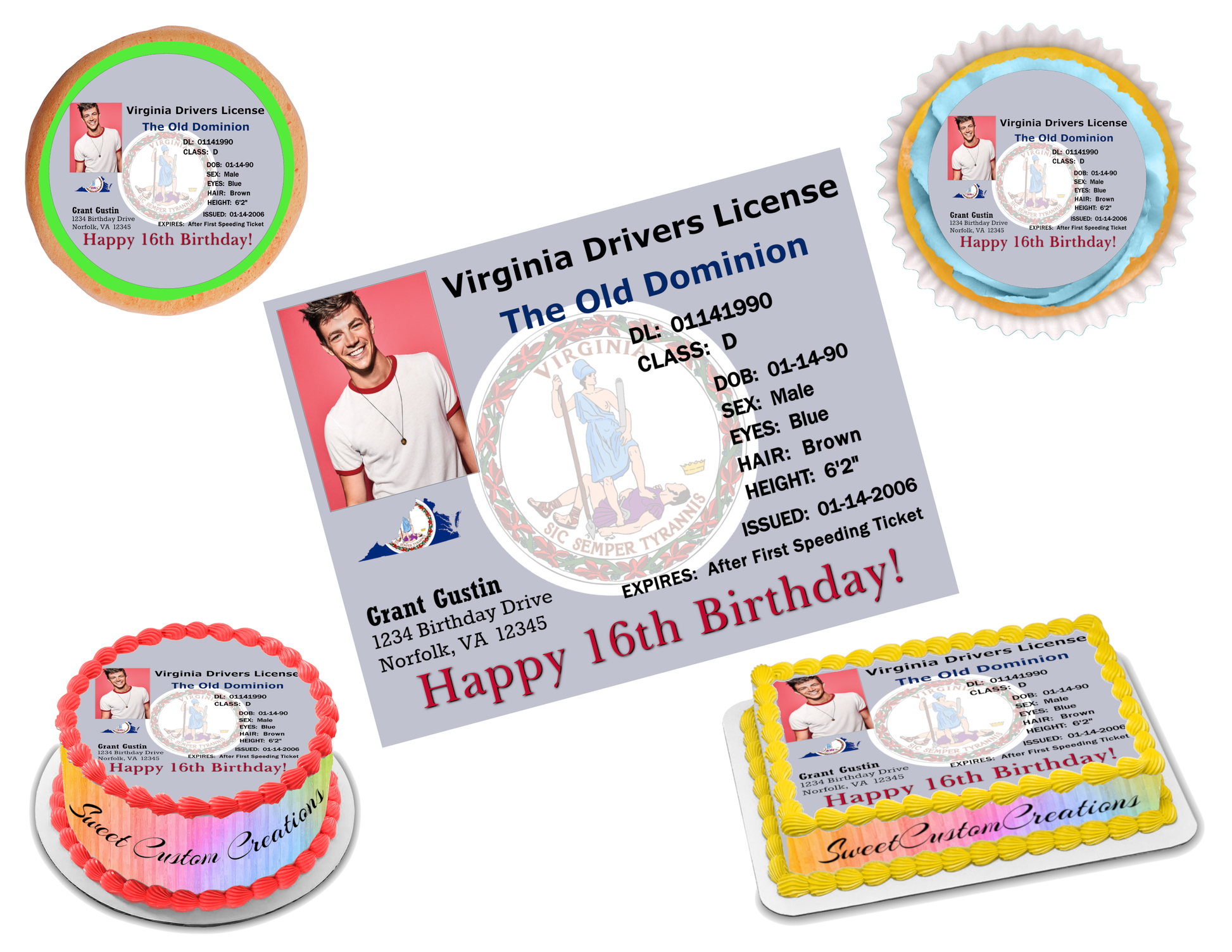 VA Drivers License Edible Image Frosting Sheet (70+ sizes)