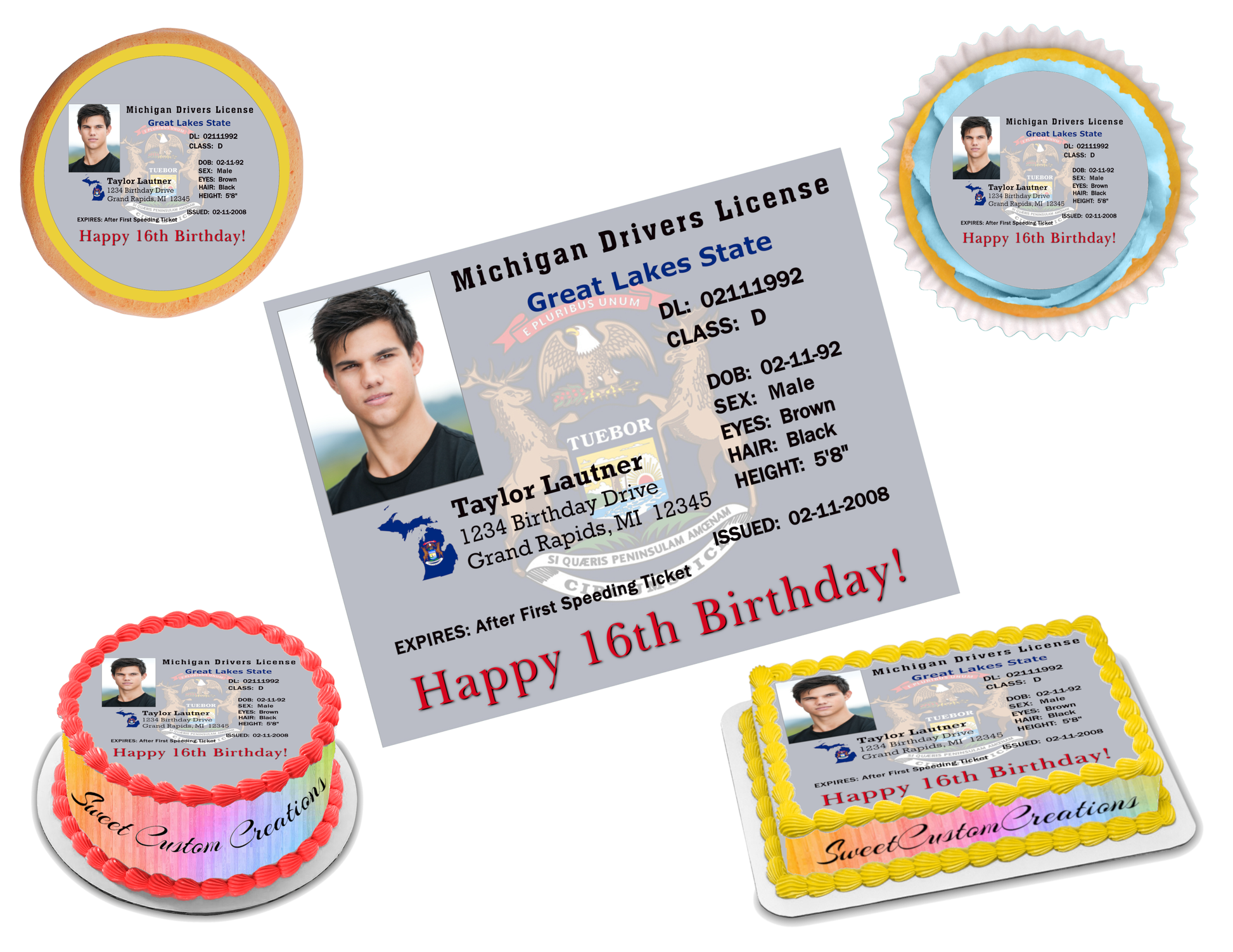 MI Drivers License Edible Image Frosting Sheet (70+ sizes)