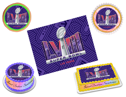 Super Bowl LVIII 2024 Edible Image Frosting Sheet #4 (70+ sizes)