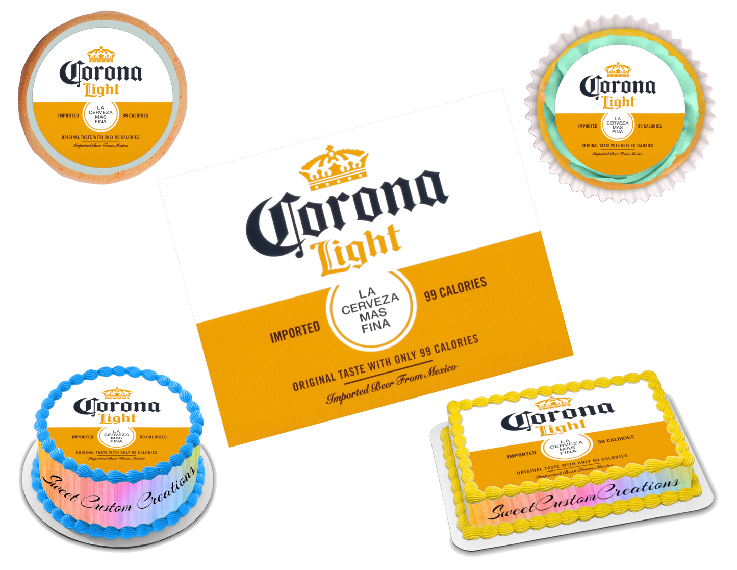 Corona Light Edible Image Frosting Sheet #4 Topper (70+ sizes)