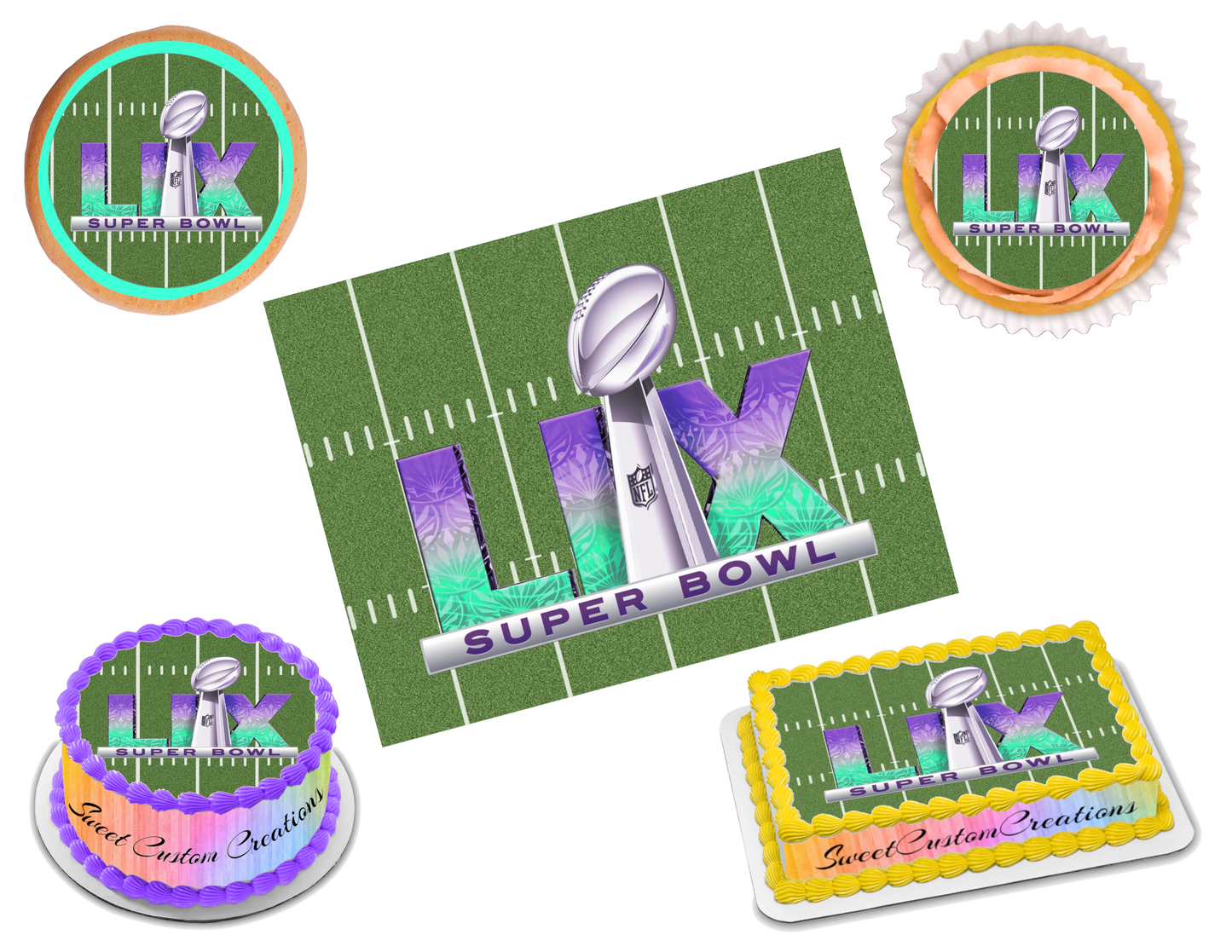 Super Bowl 59 LIX 2025 Edible Image Frosting Sheet #4 (80+ sizes)