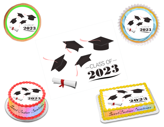 Graduation Edible Image Frosting Sheet #5 (70+ sizes)