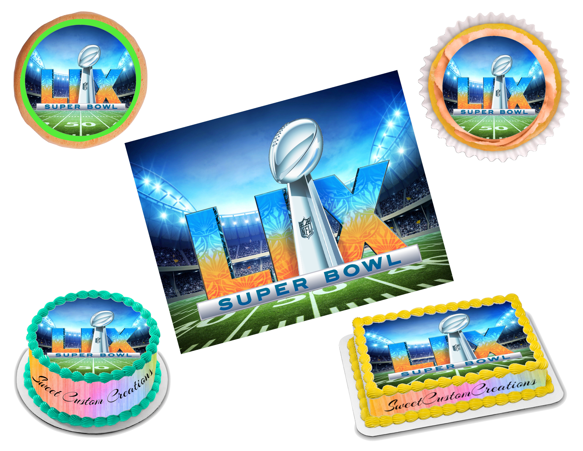 Super Bowl 59 LIX 2025 Edible Image Frosting Sheet #5 (80+ sizes)