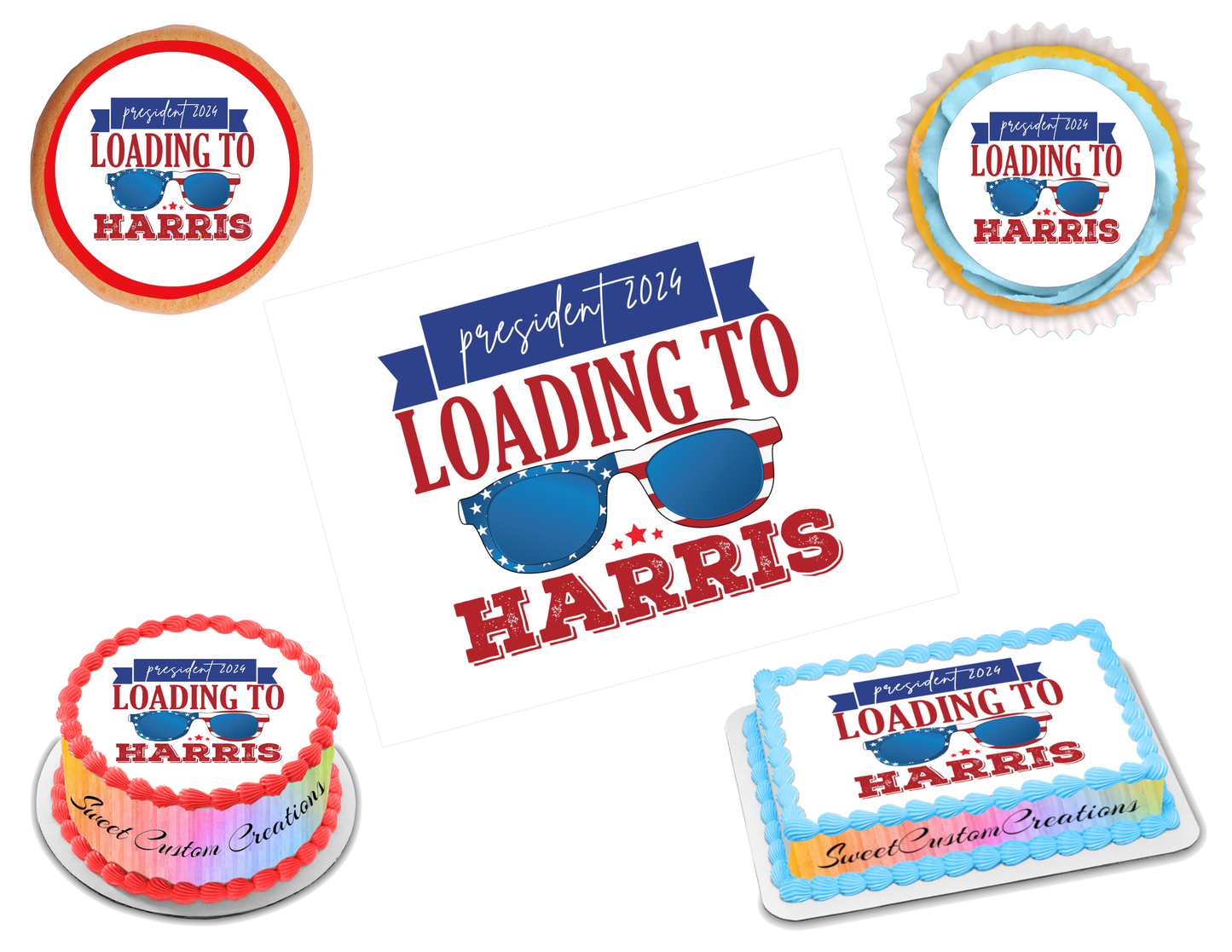 Kamala Harris Edible Image Frosting Sheet #5 (80+ sizes)