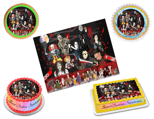 Horror Movie Characters Edible Image Frosting Sheet #5 (70+ sizes)